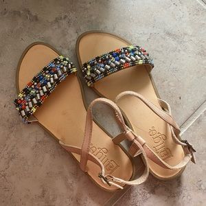 colorful beaded sandals